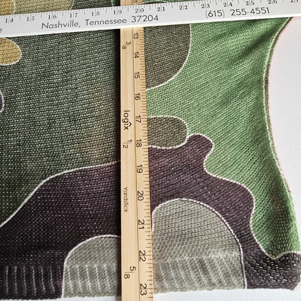 Abstract Patchwork Green Multicolor Women's Sweater - Picture 3 of 9